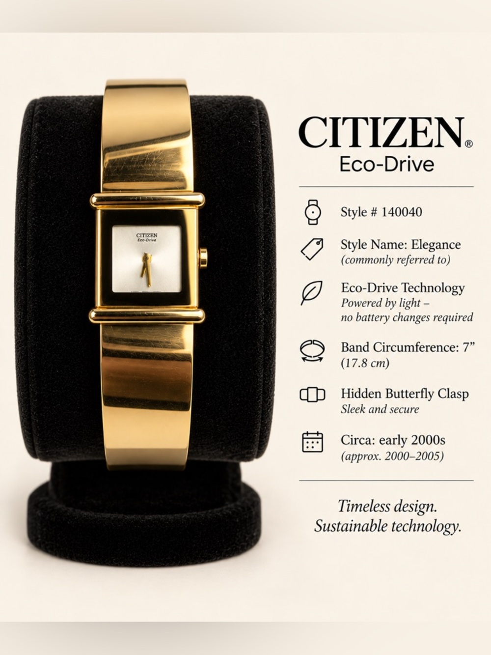 Citizen Eco-Drive Gold-Tone Bangle Watch